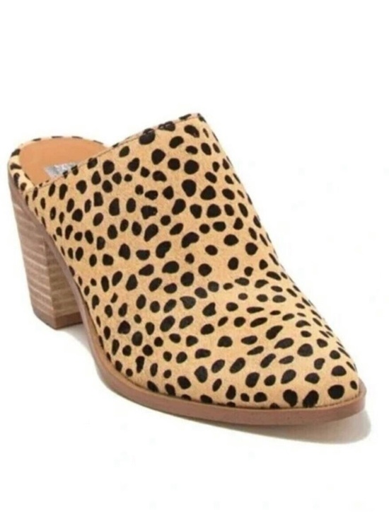 Dolce Vita Shoes - Dolce Vita Filomina Leopard Print Calf Hair Stacked Heel Mules Size 8.5